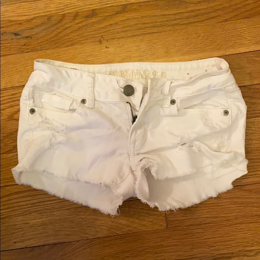 American Eagle White Denim Shorts